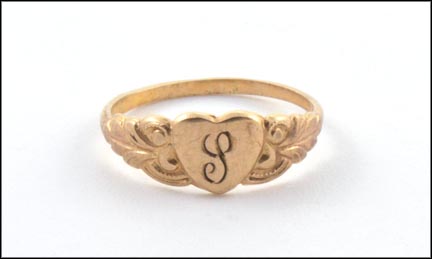 1910 Monogram Heart Ring in 10K Yellow Gold MAIN