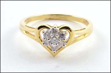 Diamond Cluster In Heart Ring in 14K Yellow Gold MAIN