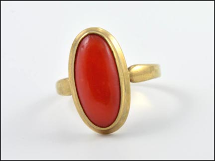 Coral Ring in 9K Yellow Gold MAIN