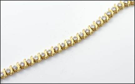 Diamond Tennis Bracelet in 14K Yellow Gold LARGE