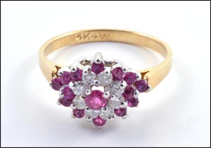Ruby and Diamond Ring in 14K Yellow Gold MAIN