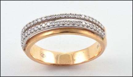 Multi Diamond Band in 18K Yellow and White Gold MAIN