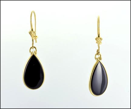 Onyx Dangle Earrings in 14K Yellow Gold MAIN