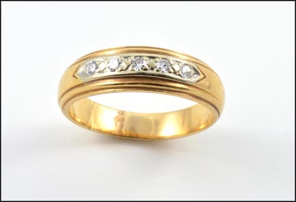Men's Diamond Band in Yellow Gold MAIN