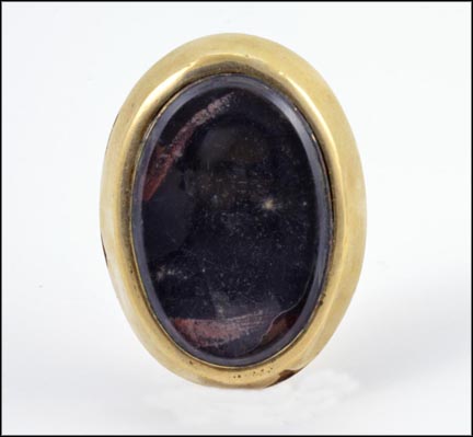Civil War 1860-65 Locket with Sealed-In Photo in Yellow Gold LARGE