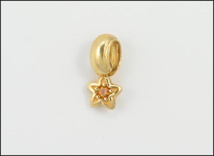 Tiny Citrine Star On Large Bale Pendant in 10K Yellow Gold LARGE
