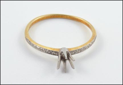 1930s Loose Setting Decorative Shank Ring in 14K White Gold MAIN