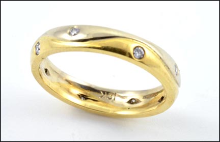 Gypsy Set Diamond Band in 18K Yellow Gold LARGE