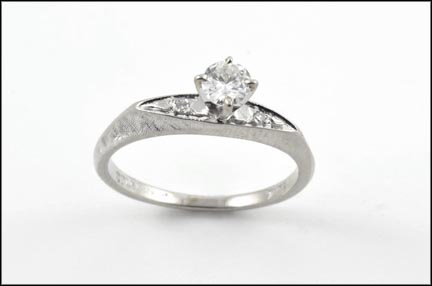 Diamond Ring with Diamond Accents in 14K White Gold LARGE