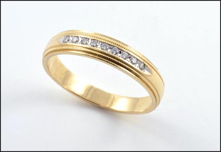 Channel Set Diamond Band in 14K Yellow Gold LARGE