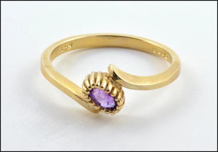 Amethyst Ring in 10K Yellow Gold LARGE