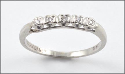 Five Diamond Band in 14K White Gold LARGE