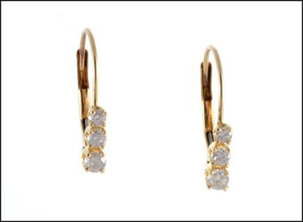 Wire Pierced Diamond Earrings in 10K Yellow Gold MAIN