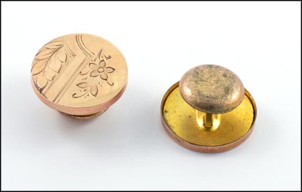 1920s Engraved with Flowers Cufflinks in Rose Gold MAIN