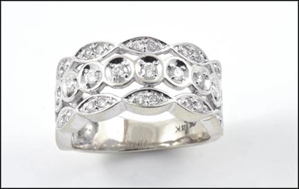 Multi Diamond Band in 14K White Gold LARGE