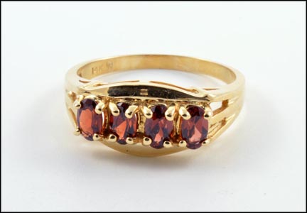 Four Garnet Ring in 14K Yellow Gold MAIN