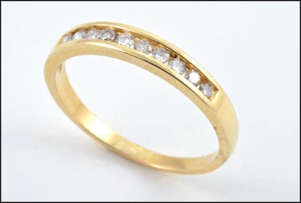 Bezel Set Diamond Band in 14K Yellow Gold LARGE