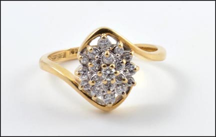 Diamond Cluster Ring in 14K Yellow Gold MAIN