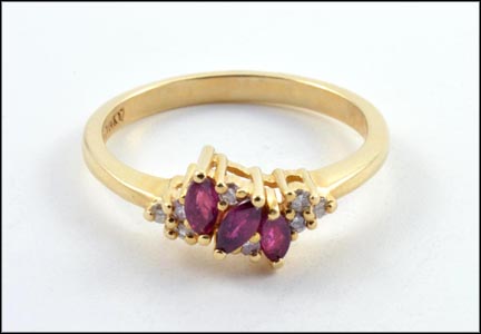 Ruby and Diamond Ring in 14K Yellow Gold MAIN