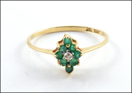 Multi Emerald Ring in 10K Yellow Gold MAIN