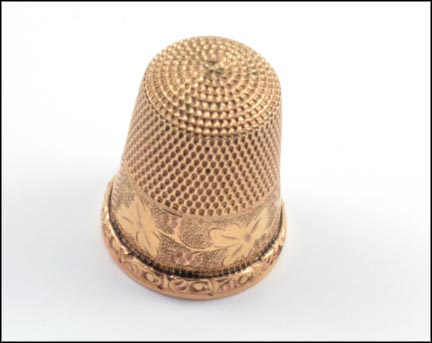 Engraved Thimble in Yellow Gold LARGE