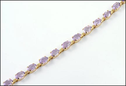 Amethyst Bracelet in 10K Yellow Gold LARGE