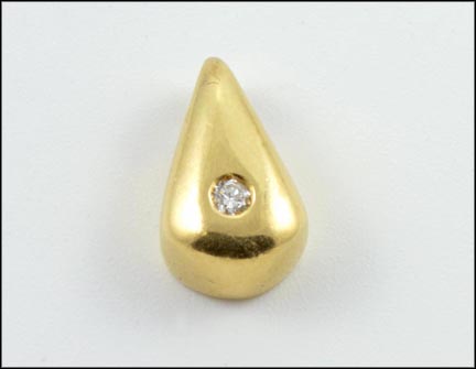 Teardrop with Diamond Pendant in Yellow Gold LARGE