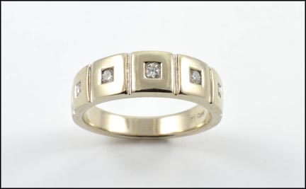 Five Diamonds In Squares Band in 14K White Gold MAIN