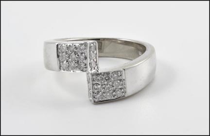 Multi Diamond Ring in 14K White Gold LARGE