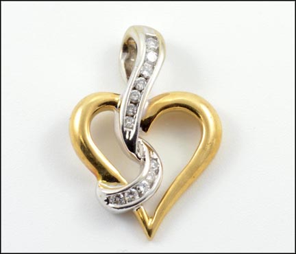 Diamond Heart Pendant in 14K Two-Tone Gold MAIN