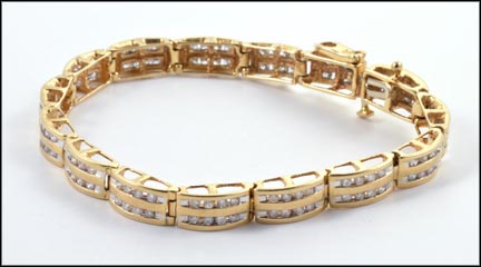 Diamond Tennis Bracelet in 14K Yellow Gold LARGE