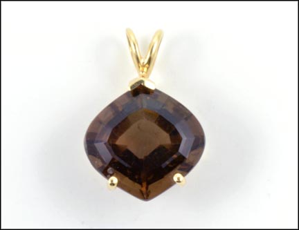 Smoky Quartz Pendant in 14K Yellow Gold MAIN
