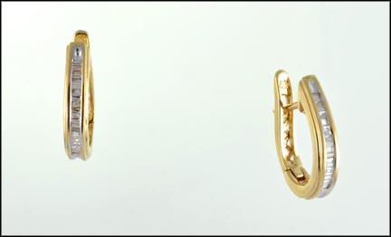 Diamond Hoop Earrings in 14K Yellow Gold MAIN