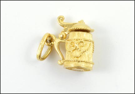 Beer Stein Charm in 18K Yellow Gold LARGE