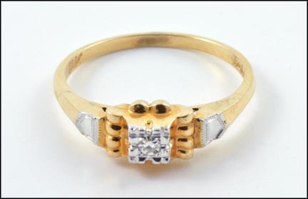 Diamond Ring in 14K Yellow Gold LARGE