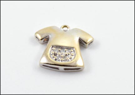 Diamond Dress Charm in Yellow Gold LARGE