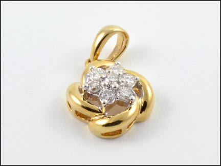 Diamond Pendant in 14K Yellow Gold LARGE
