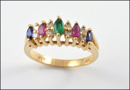 Sapphire and Diamond Ring in 14K Yellow Gold MAIN
