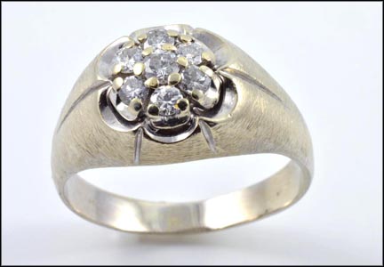 Men's Diamond Cluster Ring in 14K Yellow Gold MAIN