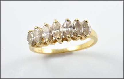 Marquise Cut Seven-Stone Diamond Ring in 14K Yellow Gold MAIN