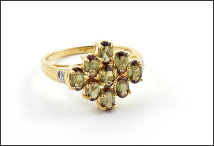 Andalusite Cluster Ring in 10K Yellow Gold MAIN