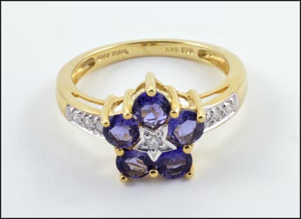 Five-Stone Kyanite Star Ring in 14K Yellow Gold MAIN