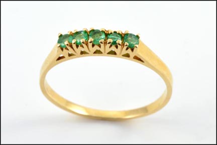 Six-Stone Emerald Band in 14K Yellow Gold MAIN