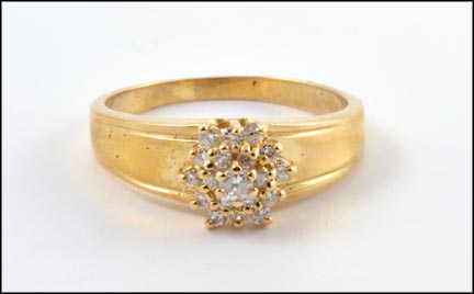 Diamond Cluster Ring in 10K Yellow Gold MAIN
