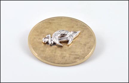 Diamond Shriner's Pin in 14K Yellow Gold LARGE