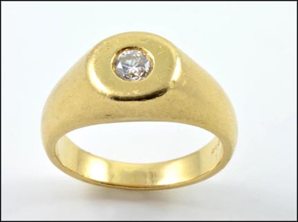 Si2/H Men's Solitaire Diamond Ring in 14K Yellow Gold MAIN