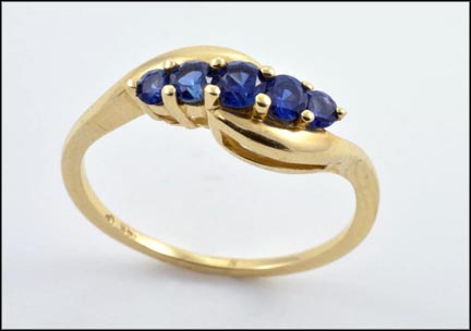 Five Round Sapphire Band in 14K Yellow Gold MAIN