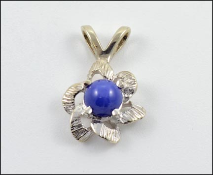 Blue Star Sapphire Pendant in White Gold MAIN