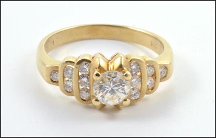 Round Brilliant Cut .32 ct. Center Diamond Ring in 14K Yellow Gold MAIN