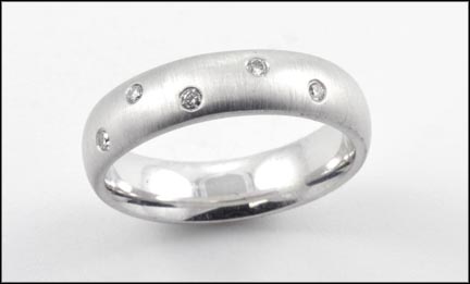 5 mm Satin Diamond Band in 14K White Gold MAIN